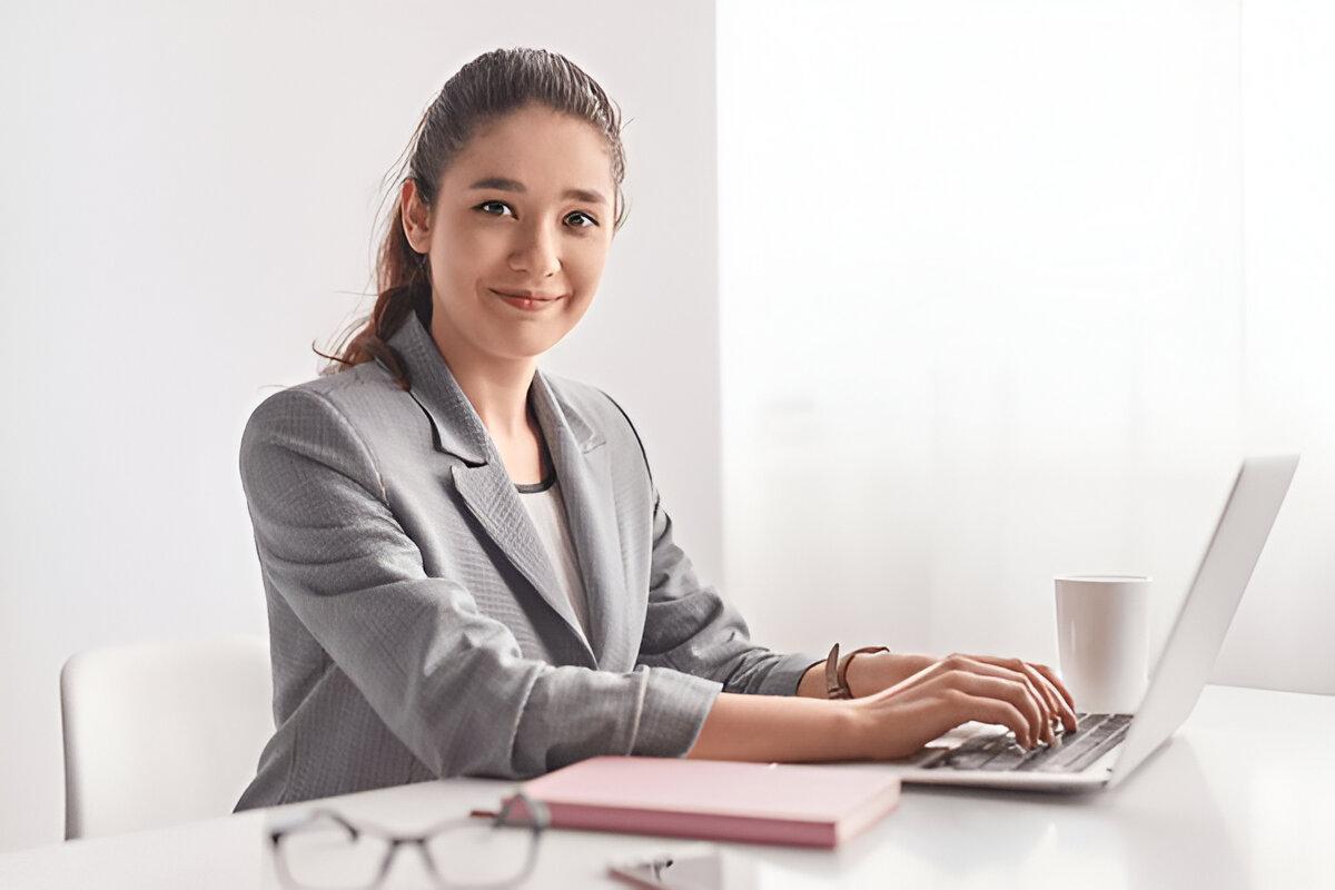 student with a laptop