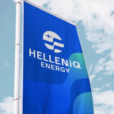 Helleniq Energy flag with logo